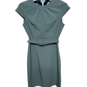 H&M green midi dress with belt
